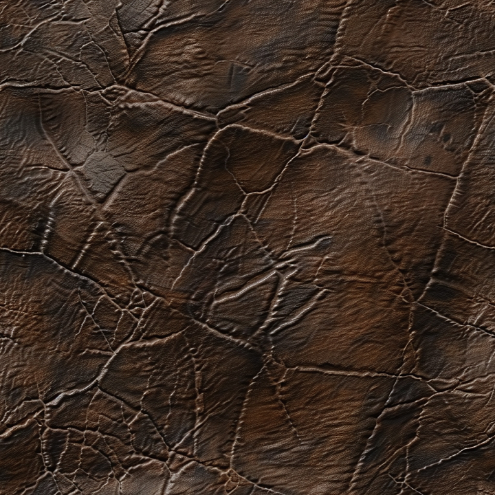 Distressed Brown Leather with Deep Cracks and Fold Details seamless PBR texture preview