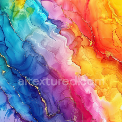 seamless Seamless 3D Alcohol Ink PBR Texture with Vibrant Rainbow Fluid Marbling and Gold Veins texture 8k free download PBR