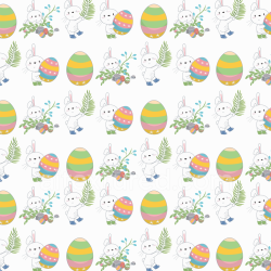 seamless Seamless 3D PBR Texture of Cute Easter Bunny and Pastel Egg Pattern texture 8k free download PBR