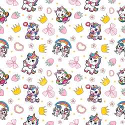 Pattern Bundle - Seamless 3D Pattern PBR Texture Featuring Cute Cartoon Unicorns & Playful Motifs texture preview
