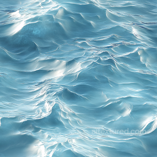 Water PBR Texture Featuring Realistic Ocean Surface Waves with Soft Highlights seamless Water PBR texture