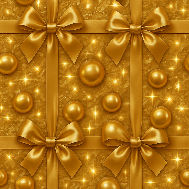 Gold Foil Festive Wrapping Paper seamless PBR texture preview