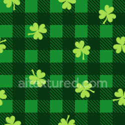 seamless Seamless 3D PBR Green Plaid Fabric Texture with Shamrock Pattern texture 8k free download PBR