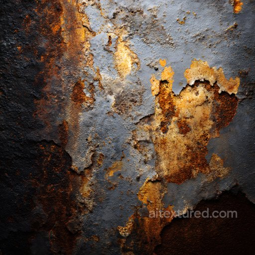 Rusted Metal PBR Texture Featuring Cracked & Peeling Surfaces with Rich Orange Rust Patina seamless Rust PBR texture