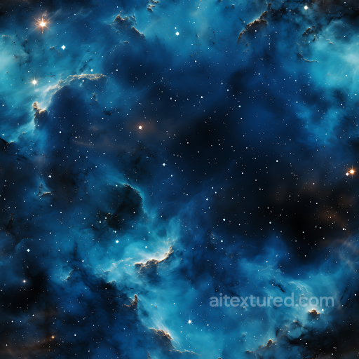 Space Texture Featuring Deep Blue Nebula and Starfield seamless Star, space, planets PBR texture