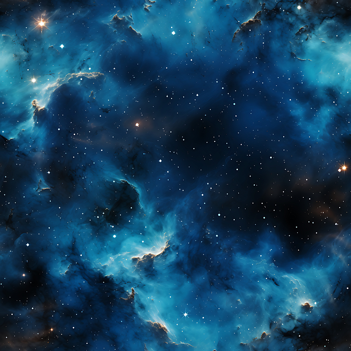 Space Featuring Deep Blue Nebula and Starfield seamless PBR texture preview