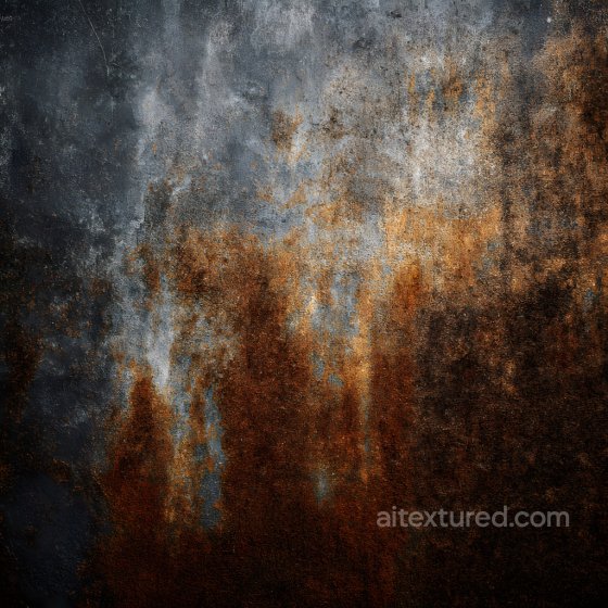 Rusty Metal Texture Featuring Cracks and Pitted Areas in Dark Gray and Burnt Orange Rust texture preview