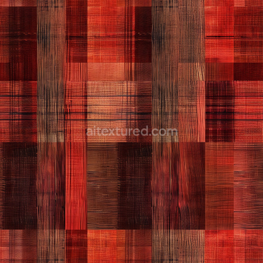 Seamless 3D Plaid Metal PBR Texture with Warm Red and Brown Pattern