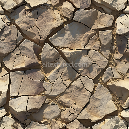 Preview — Seamless 3D PBR Cracked Stone Ground Texture with Sandy Crevices and Natural Erosion