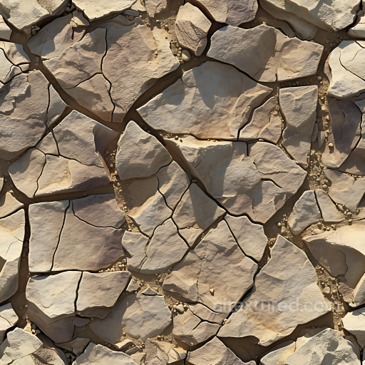 Cracked Stone Ground Texture with Sandy Crevices and Natural Erosion seamless Stone PBR texture