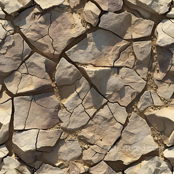 Cracked Stone Ground Texture with Sandy Crevices and Natural Erosion Stone texture preview