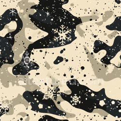 seamless Seamless 3D Winter Snow Camouflage PBR Texture with Snowflake Accents texture 8k free download PBR