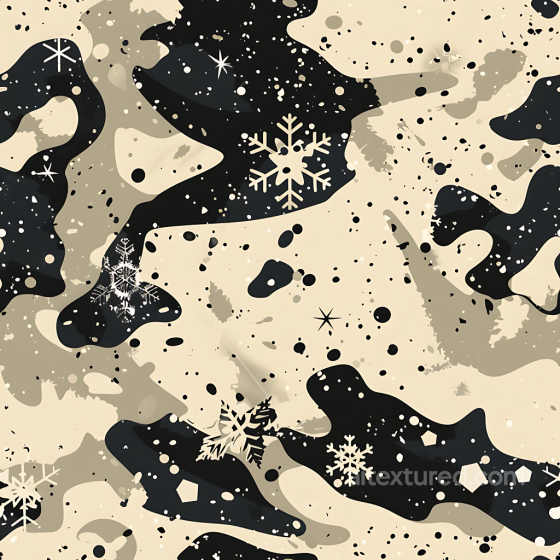 Winter Snow Camouflage PBR Texture with Snowflake Accents Color Camouflage texture preview