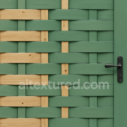 seamless Seamless 8k 3d texture pbr woven wood garden fence with green fence paint and fence latch hardware texture 8k free download PBR