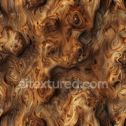 seamless Seamless 3D Exotic Burl Wood PBR Texture with Complex Grain Patterns and Warm Tones texture 8k free download PBR