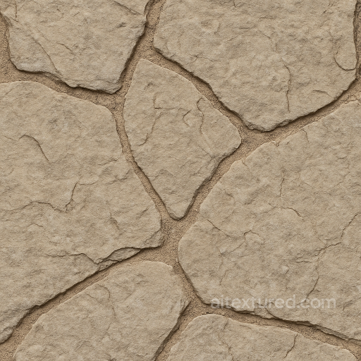 Flagstone Rough With Stone Erosion And Wide Joints Natural Stone seamless Park pavement PBR texture
