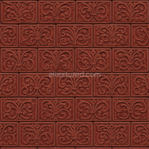Ornate Red Brick Texture Seamless 1024X1024