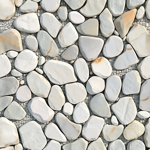 Stone Texture of Smooth White River Rocks with Natural Weathering seamless Stone PBR texture