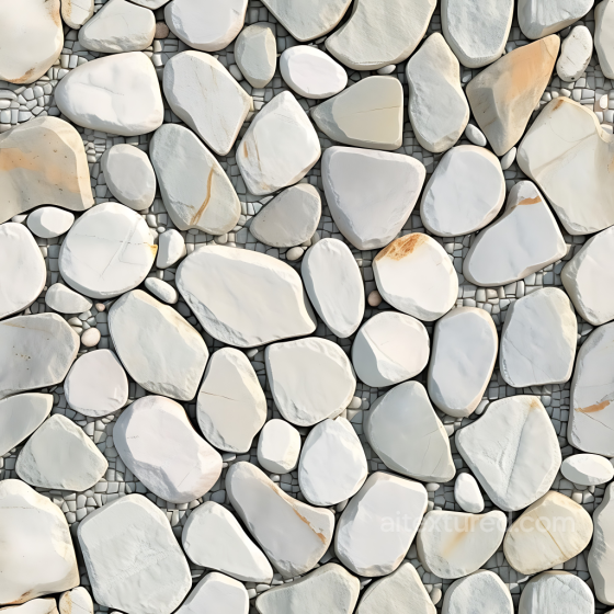 Stone Texture of Smooth White River Rocks with Natural Weathering Stone texture preview