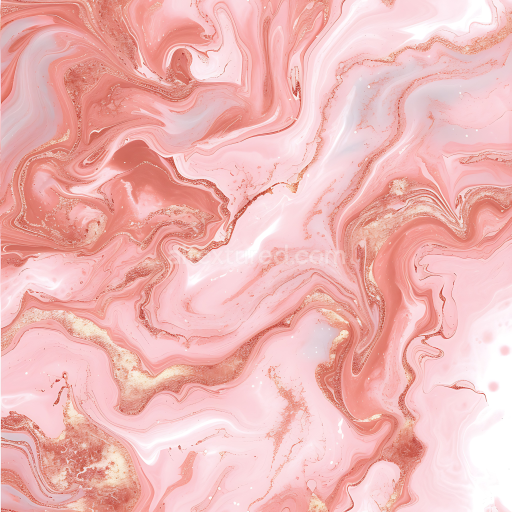 Seamless 3D PBR Marble Texture Featuring Blush Pink Base and Copper Swirl Veins