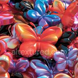 seamless Seamless 3D Inflated PBR Texture of Colorful Butterfly-Shaped Vinyl Panels texture 8k free download PBR