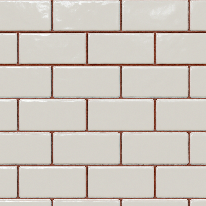 Subway Tiles Mosaic With Glossy Finish And Colored Grout seamless PBR texture preview