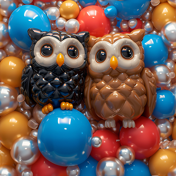 Inflated Glossy Vinyl Bubble in Multicolor seamless PBR texture preview