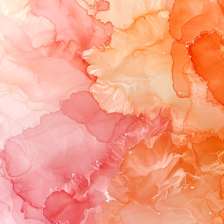 Alcohol Ink Featuring Peach and Coral Fluid Swirls with Soft Translucen… seamless PBR texture preview