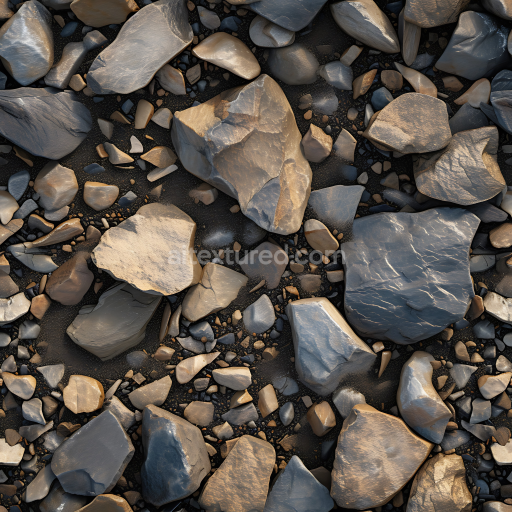 Seamless 3D PBR Texture of Smooth River Rocks with Naturally Weathered Surfaces