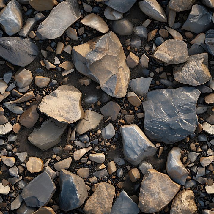Stone of Smooth River Rocks with Naturally Weathered Surfaces seamless PBR texture preview