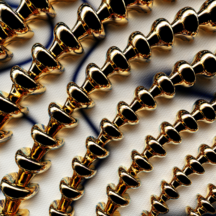 Shiny Gold Metal with Reflective Chains Pattern seamless PBR texture preview