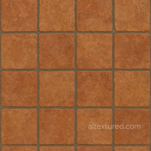 Terracotta Tiles Mosaic With Rustic Tiles And Earth Tones seamless Mosaic PBR texture