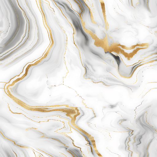Seamless 3D Glossy White Marble PBR Texture with Elegant Gold Veining