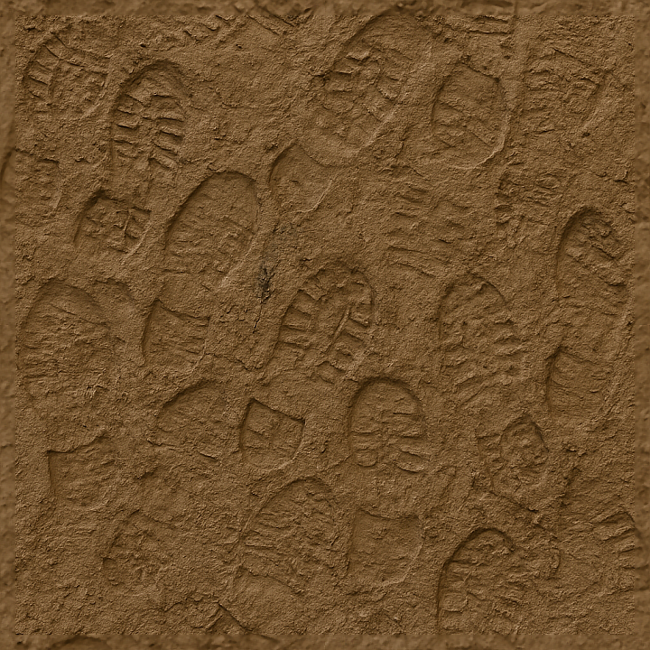 Muddy Footprints On Wet Soil Surface seamless PBR texture preview