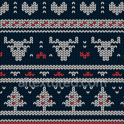 seamless Seamless 3D PBR Texture of Knitted Christmas Pattern in Blue, White and Red texture 8k free download PBR