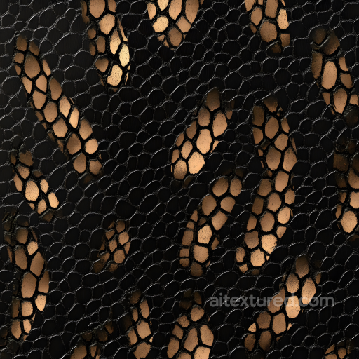 reptile cracked skin PBR texture with glossy black and tan scales seamless Skin PBR texture