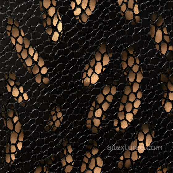 reptile cracked skin PBR texture with glossy black and tan scales Skin texture preview