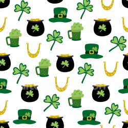 seamless Seamless 3D PBR St Patrick Digital Paper Texture with Lucky Icons texture 8k free download PBR