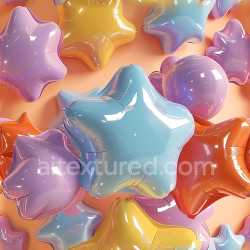 seamless Seamless 3D Inflated PBR Texture of Multicolored Star-Shaped Vinyl Balloons texture 8k free download PBR