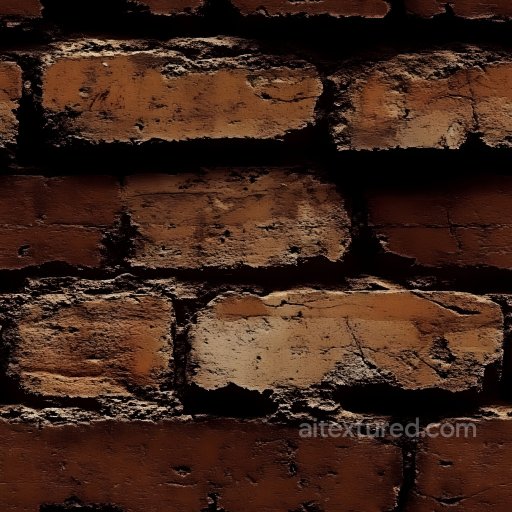 Cracked Brick Wall PBR Texture with Weathered Red and Brown Tones seamless Brick PBR texture