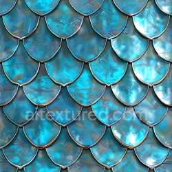 seamless Seamless 3D PBR Texture of Glossy Blue Overlapping Scales with Reflective Detailing texture 8k free download PBR