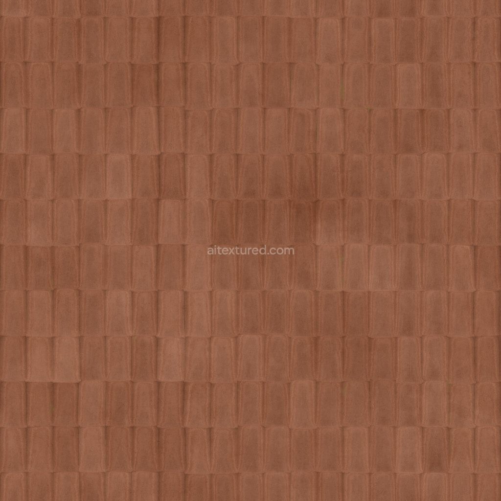 Seamless PBR roofing tiles texture in earthy tones