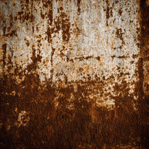 Seamless 3D PBR Texture of Rusty Metal with Heavy Cracks and Erosion