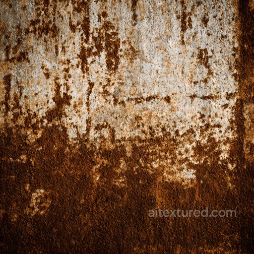 Rust Texture of Rusty Metal with Heavy Cracks and Erosion seamless Rust PBR texture