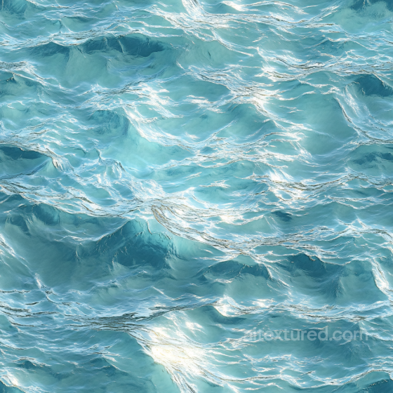 Water Texture of Bright Turquoise Ocean Surface with Gentle Waves Water texture preview