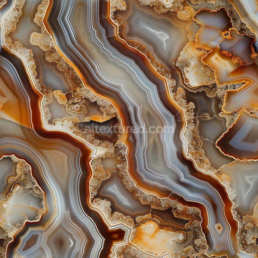 Preview — Seamless 3D PBR Agate Stone Texture Featuring Intricate Layered Bands and Crystalline Details