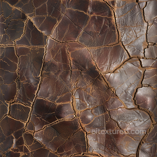 Cracked Distressed Dark Brown Leather Seamless Texture seamless Leather PBR texture