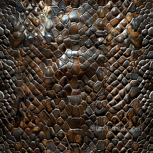 Glossy Reptile-Inspired Brown Leather Texture With Natural Grain seamless Leather PBR texture