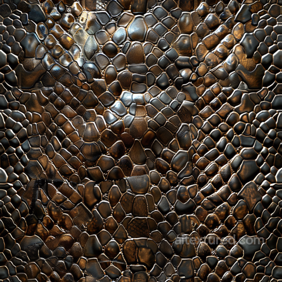 Glossy Reptile-Inspired Brown Leather Texture With Natural Grain Leather texture preview