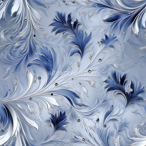 Seamless 3D Blue and Silver Marble PBR Texture with Ornamental Veins